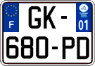 French license plate, SIV (ordinary)