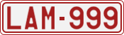 License plate of Belgium, 1951 year system