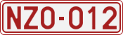 License plate of Belgium, 1951 year system