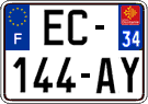 French license plate, SIV (ordinary)