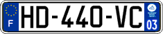 French license plate, SIV (ordinary)