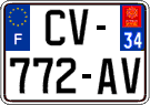 French license plate, SIV (ordinary)