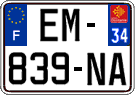 French license plate, SIV (ordinary)