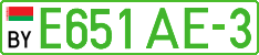 License plate Belarus, Electric vehicles (cars)