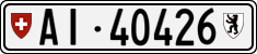 License plate of Switzerland, Cars