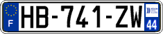 French license plate, SIV (ordinary)