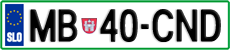 License plate of Slovenia, Cars