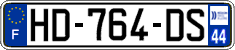 French license plate, SIV (ordinary)