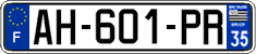 French license plate, SIV (ordinary)