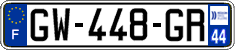 French license plate, SIV (ordinary)