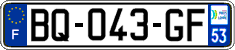 French license plate, SIV (ordinary)