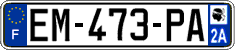 French license plate, SIV (ordinary)