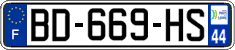 French license plate, SIV (ordinary)