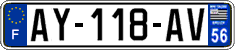 French license plate, SIV (ordinary)