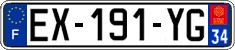 French license plate, SIV (ordinary)