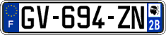 French license plate, SIV (ordinary)