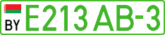 License plate Belarus, Electric vehicles (cars)