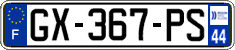 French license plate, SIV (ordinary)
