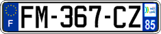 French license plate, SIV (ordinary)