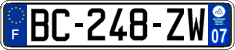French license plate, SIV (ordinary)