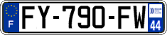 French license plate, SIV (ordinary)