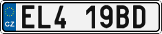 License plate of the Czech Republic, Electric vehicles