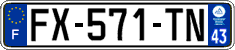 French license plate, SIV (ordinary)