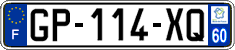 French license plate, SIV (ordinary)