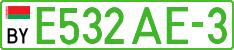License plate Belarus, Electric vehicles (cars)