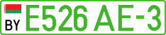 License plate Belarus, Electric vehicles (cars)