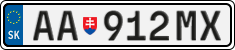 License plate of Slovakia, Cars
