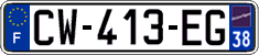 French license plate, SIV (ordinary)