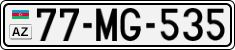 License plate of Azerbaijan, Cars