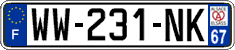 French license plate, SIV (temporary)