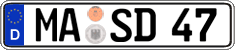 German license plate, Regular plates