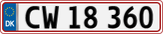 License plate of Denmark, Regular plates