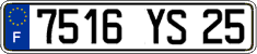 French license plate, FNI