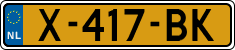License plate of the Netherlands, Cars