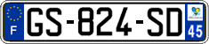 French license plate, SIV (ordinary)