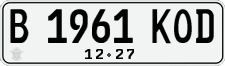 License plate of Indonesia, Regular plates