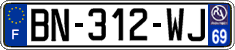 French license plate, SIV (ordinary)