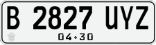 License plate of Indonesia, Regular plates