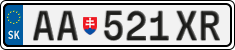 License plate of Slovakia, Cars