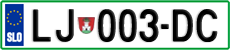 License plate of Slovenia, Cars