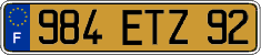 French license plate, FNI
