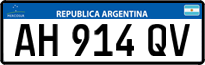 License plate of Argentina, Cars (Mercosur, AB 123 CD)