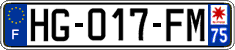 French license plate, SIV (ordinary)