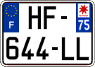French license plate, SIV (ordinary)