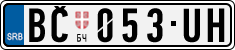 License plate of Serbia, Cars