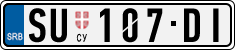 License plate of Serbia, Cars
